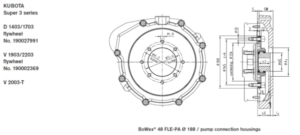 BoWex 48 FLE-PA flange Ø188 KTR-Kupplungstechnik; BoWex, FLE-PA, PA6-GF25, D-4440 Rheine (4)