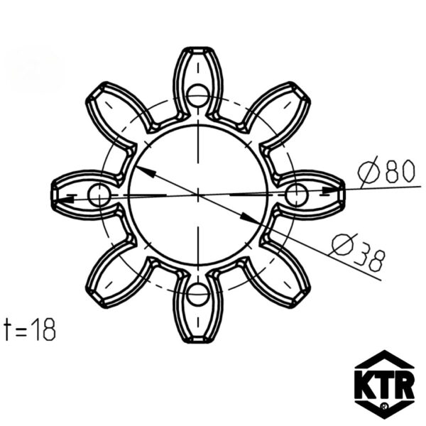 Rotex Standart 38 Spider dimensions