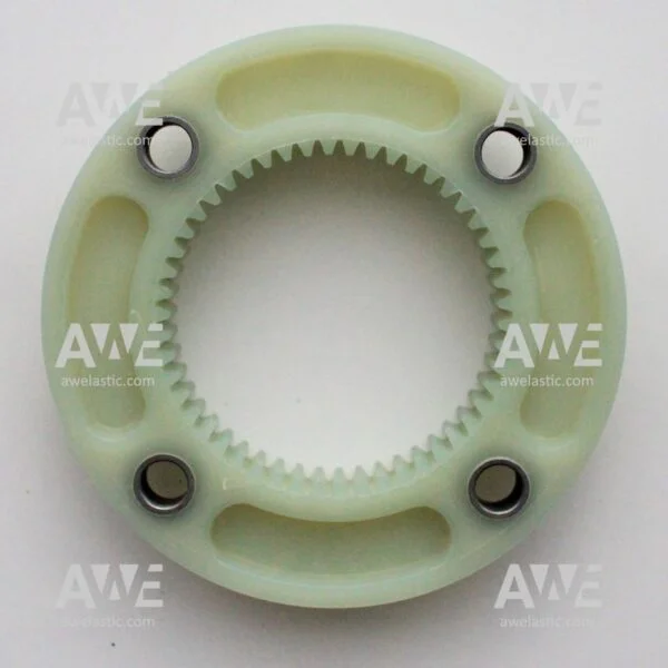 BoWex-48-FLE-PA-flange-Ø140-DOØ105-Z4×105-2 Original – genuine KTR BoWex FLE-PA coupling flange/element BoWex FLE-PA couplings are torsionally rigid. Coupling flange is curved-tooth. Consisting of the material combination nylon/steel for diesel engine drives in combination with hydraulic pumps. The FLE-PA adapter flange consists of fibre-glass reinforced polyamide having a high mechanical strength and thermal stability. Steel hub of the coupling have an external curved toothing . BoWex FLE-PA couplings allow for an extremely short installation. It is easy to assemble with no need for additional alignment tools.