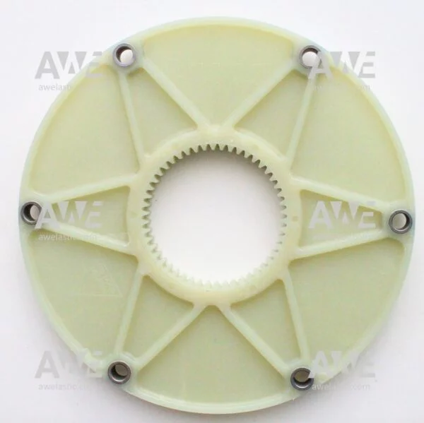 BoWex-48-FLE-PA-flange-Ø2158-H8-DOØ20002-Z6XØ9-2 Original – genuine KTR BoWex FLE-PA coupling flange/element BoWex FLE-PA couplings are torsionally rigid. Coupling flange is curved-tooth. Consisting of the material combination nylon/steel for diesel engine drives in combination with hydraulic pumps. The FLE-PA adapter flange consists of fibre-glass reinforced polyamide having a high mechanical strength and thermal stability. Steel hub of the coupling have an external curved toothing . BoWex FLE-PA couplings allow for an extremely short installation. It is easy to assemble with no need for additional alignment tools.