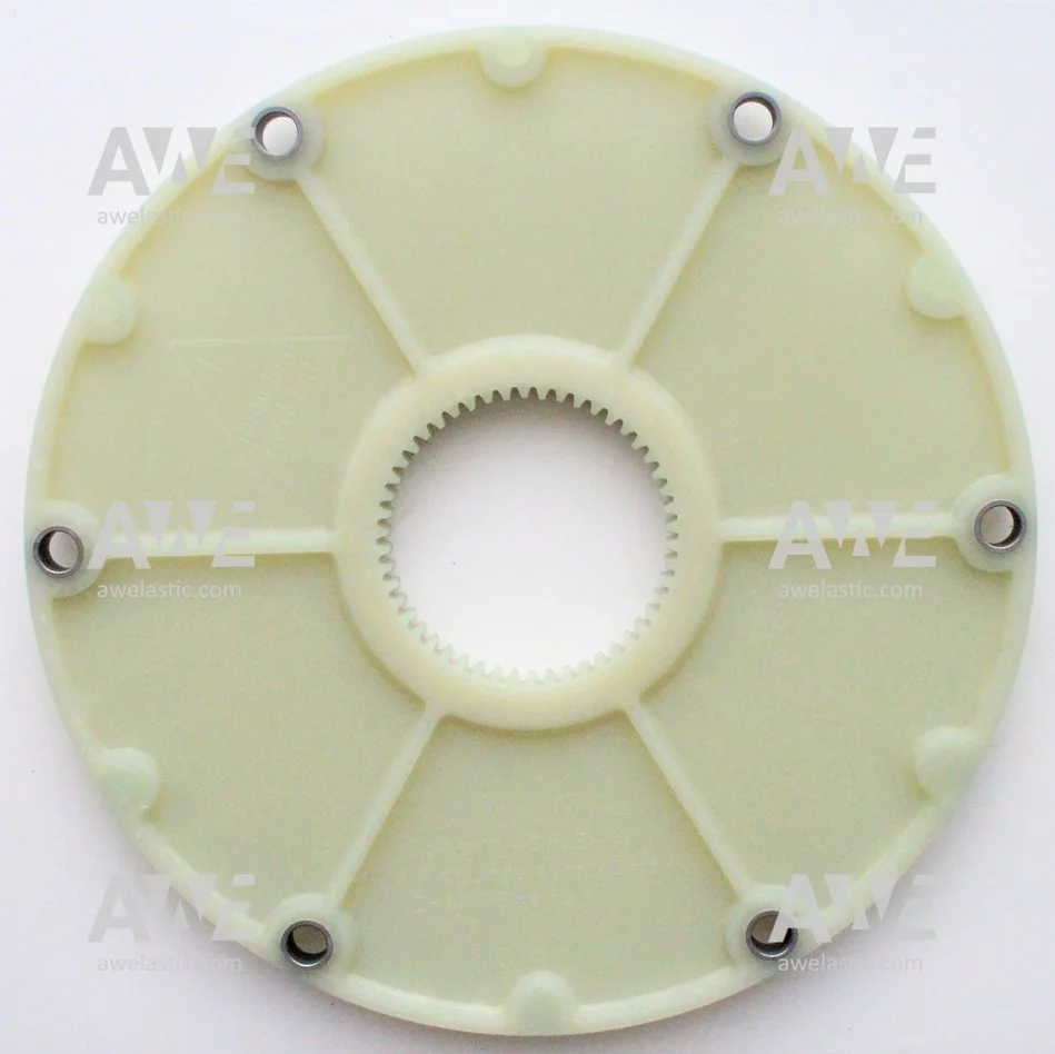 BoWex-48-FLE-PA-flange-Ø26345-DOØ24447-Z6XØ105-2 Original – genuine KTR BoWex FLE-PA coupling flange/element BoWex FLE-PA couplings are torsionally rigid. Coupling flange is curved-tooth. Consisting of the material combination nylon/steel for diesel engine drives in combination with hydraulic pumps. The FLE-PA adapter flange consists of fibre-glass reinforced polyamide having a high mechanical strength and thermal stability. Steel hub of the coupling have an external curved toothing . BoWex FLE-PA couplings allow for an extremely short installation. It is easy to assemble with no need for additional alignment tools.