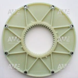 BoWex-80-FLE-PA-flange-Ø3523-H8-DOØ3334-Z8XØ105-2 Original – genuine KTR BoWex FLE-PA coupling flange/element BoWex FLE-PA couplings are torsionally rigid. Coupling flange is curved-tooth. Consisting of the material combination nylon/steel for diesel engine drives in combination with hydraulic pumps. The FLE-PA adapter flange consists of fibre-glass reinforced polyamide having a high mechanical strength and thermal stability. Steel hub of the coupling have an external curved toothing . BoWex FLE-PA couplings allow for an extremely short installation. It is easy to assemble with no need for additional alignment tools.